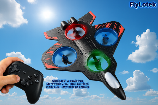 FlyLotek - Samolot RC akrobacyjny myśliwiec z LED.
